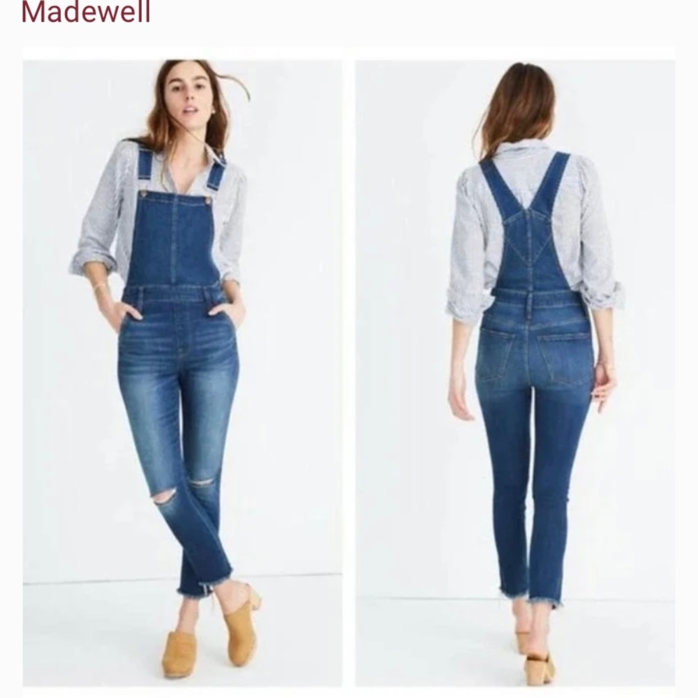 Madewell Brodie Distressed Fray Hem Overalls